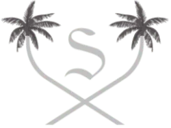 A logo featuring two palm trees and the letter S, perfectly representing a beautiful Florida wedding venue.
